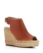 Kenneth Cole Olivia Leather Espadrille Wedge Platform Sandals