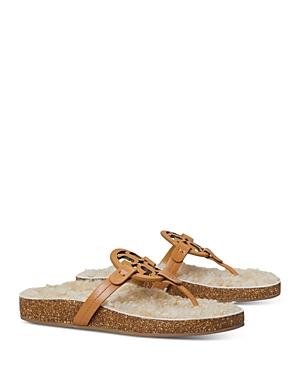 Tory Burch Women's Miller Cloud Shearling Thong Sandals