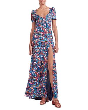 Staud Lea Rainbow Floral Print Maxi Dress