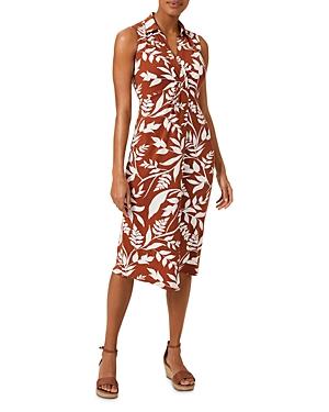 Hobbs London Nadia Leaf Print Midi Dress