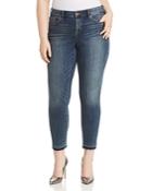 Vince Camuto Plus Cropped Released-hem Jeans In Mid Vintage