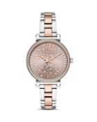 Michael Kors Mini Sofie Rose Gold-tone Crystal-embellished Dial Watch, 36mm