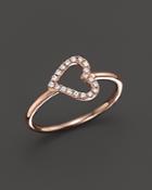 Diamond Heart Midi Ring In 14k Rose Gold, .08 Ct. T.w. - 100% Exclusive