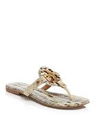 Tory Burch Miller Ii Snake-embossed Flat Sandals