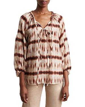 Gerard Darel Esther Printed Split Neck Top