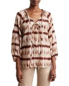 Gerard Darel Esther Printed Split Neck Top