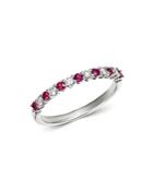 Bloomingdale's Ruby & Diamond Stacking Band In 14k White Gold - 100% Exclusive