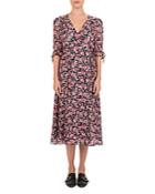 The Kooples Candy Flowers Printed Wrap Dress