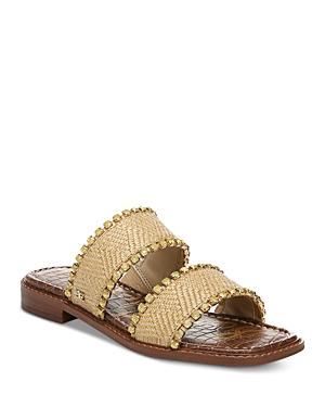 Sam Edelma Women's Hopie Square Toe Crystal-lined Sandals