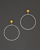 Gurhan 24k Yellow Gold And 18k White Gold Hoop Earrings With Pave Diamonds