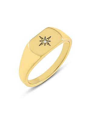 Adinas Jewels Starburst Signet Ring