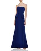 Aidan Mattox Strapless Crepe Peplum Gown