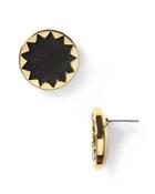 House Of Harlow 1960 Sunburst Leather Button Earrings