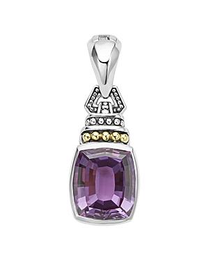 Lagos 18k Gold And Sterling Silver Caviar Color Amethyst Pendant