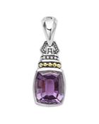 Lagos 18k Gold And Sterling Silver Caviar Color Amethyst Pendant