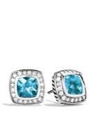 David Yurman Petite Albion Earrings With Blue Topaz & Diamonds