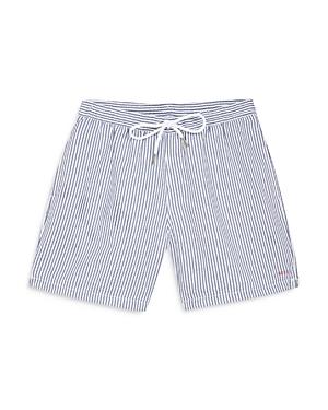 Maison Labiche Boss Embroidered Striped Swim Shorts