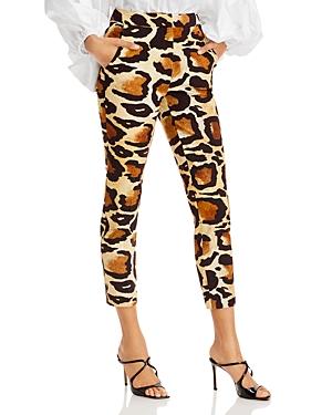 Sergio Hudson Animal Print Cigarette Pants