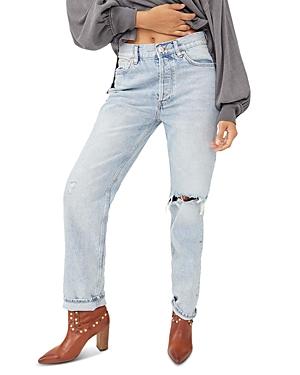 Free People The Lasso Straight Leg Jeans In True Blue