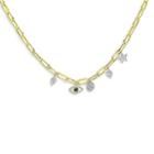 Meira T 14k Yellow & White Gold Blue Sapphire Evil Eye Charm Necklace, 18
