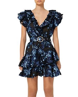 Elliatt Floral Belted Ruffle Dress