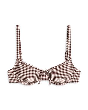 Onia Marilyn Gingham Underwire Bikini Top