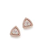 Diamond Triangle Stud Earrings In 14k Rose Gold, .65 Ct. T.w. - 100% Exclusive