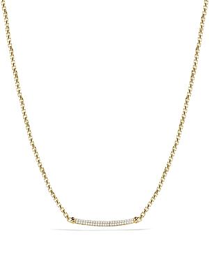 David Yurman Petite Pave Metro Chain Necklace With Diamonds In Gold
