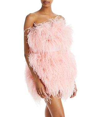 Bronx And Banco Strapless Feather Mini Dress