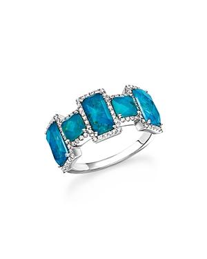 Meira T 14k White Gold Chrysocolla Doublet And Diamond Ring