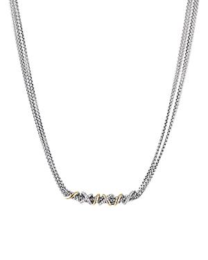 David Yurman Sterling Silver & 18k Yellow Gold Helena Collar Necklace With Diamonds, 18