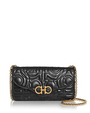 Salvatore Ferragamo Mufasa Gancini Quilted Leather Crossbody
