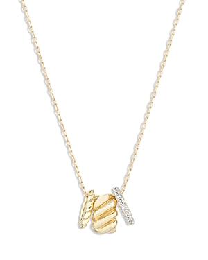 Adina Reyter 14k Yellow Gold Diamond Multi Charm Bead Party Pendant Necklace, 15-16