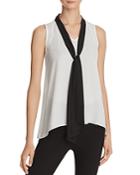Necessary Objects Contrast Tie Neck Top - Compare At $78
