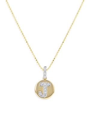 Bloomingdale's Diamond Accent Initial J Pendant Necklace In 14k Yellow Gold, 0.05 Ct. T.w. - 100% Exclusive