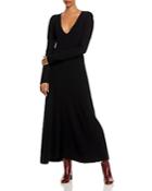 Rebecca Taylor V Neck Puff Sleeve Dress