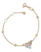 Pasquale Bruni 18k Rose, White & Yellow Gold Bracelet With White & Champagne Diamonds