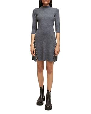 Maje Ring Embellished Sweater Dress