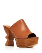 Salvatore Ferragamo Women's Carved Heel Platform Mule Sandals