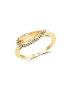Bloomingdale's Citrine & Diamond Ring In 14k Yellow Gold - 100% Exclusive