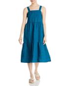 Eileen Fisher Organic Linen Tiered Midi Dress