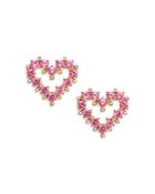 Nadri Felicity Pink Heart Stud Earrings