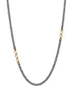 Armenta 18k Yellow Gold & Blackened Sterling Silver Old World Adjustable Link Necklace, 32