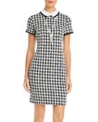 Karl Lagerfeld Paris Houndstooth Knit Necklace Dress