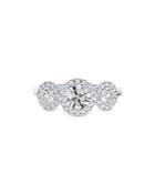 De Beers Forevermark Center Of My Universe Diamond Three Stone Halo Band In 18k White Gold, 0.7 Ct. T.w.