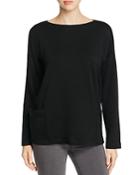 Eileen Fisher Boat Neck Patch Pocket Tee