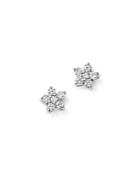 Kc Designs 14k White Gold Diamond Mini Floral Cluster Stud Earrings