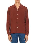 Sandro Solid Regular Fit Button Down Camp Shirt