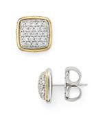 Bloomingdale's Marc & Marcella Diamond Square Stud Earrings In Sterling Silver & 14k Gold-plated Sterling Silver, 0.58 Ct. T.w. - 100% Exclusive