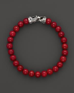 Scott Kay Men's Red Tigerseye Bead Bracelet